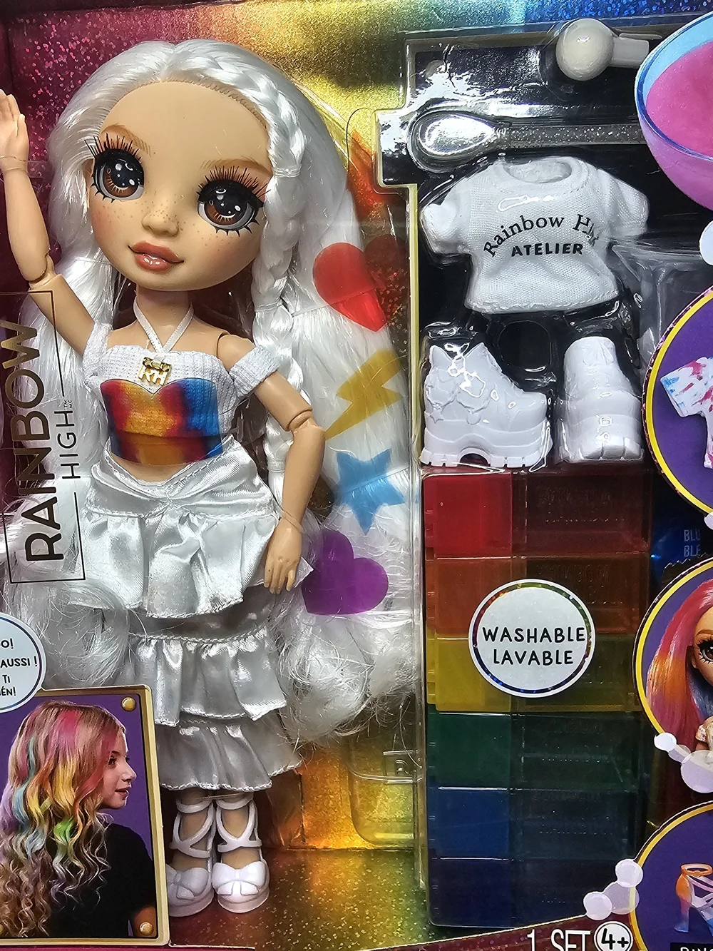 Rainbow Watercolor & Create Doll Dye Set - White Doll with Rainbow Pigments